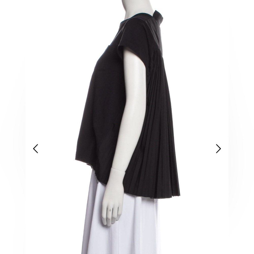 Sacai Black Pleated Blouse
